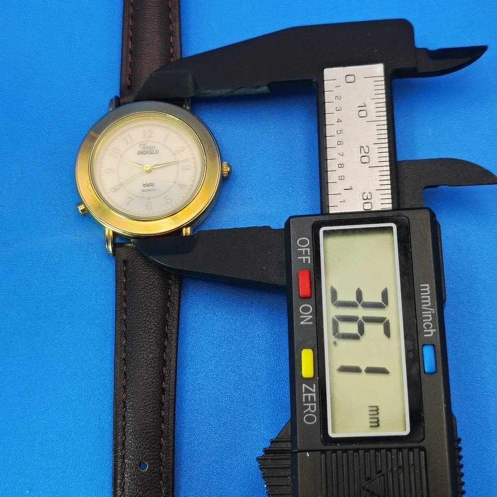 Vintage 1994 Timex 36mm Gold Tone Mens Quartz Dress Watch Restored (No Indiglo)